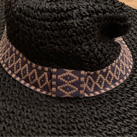 NWT Echo New York Raffia Packable Wide Brim Hat boho summer beach resort wear OS